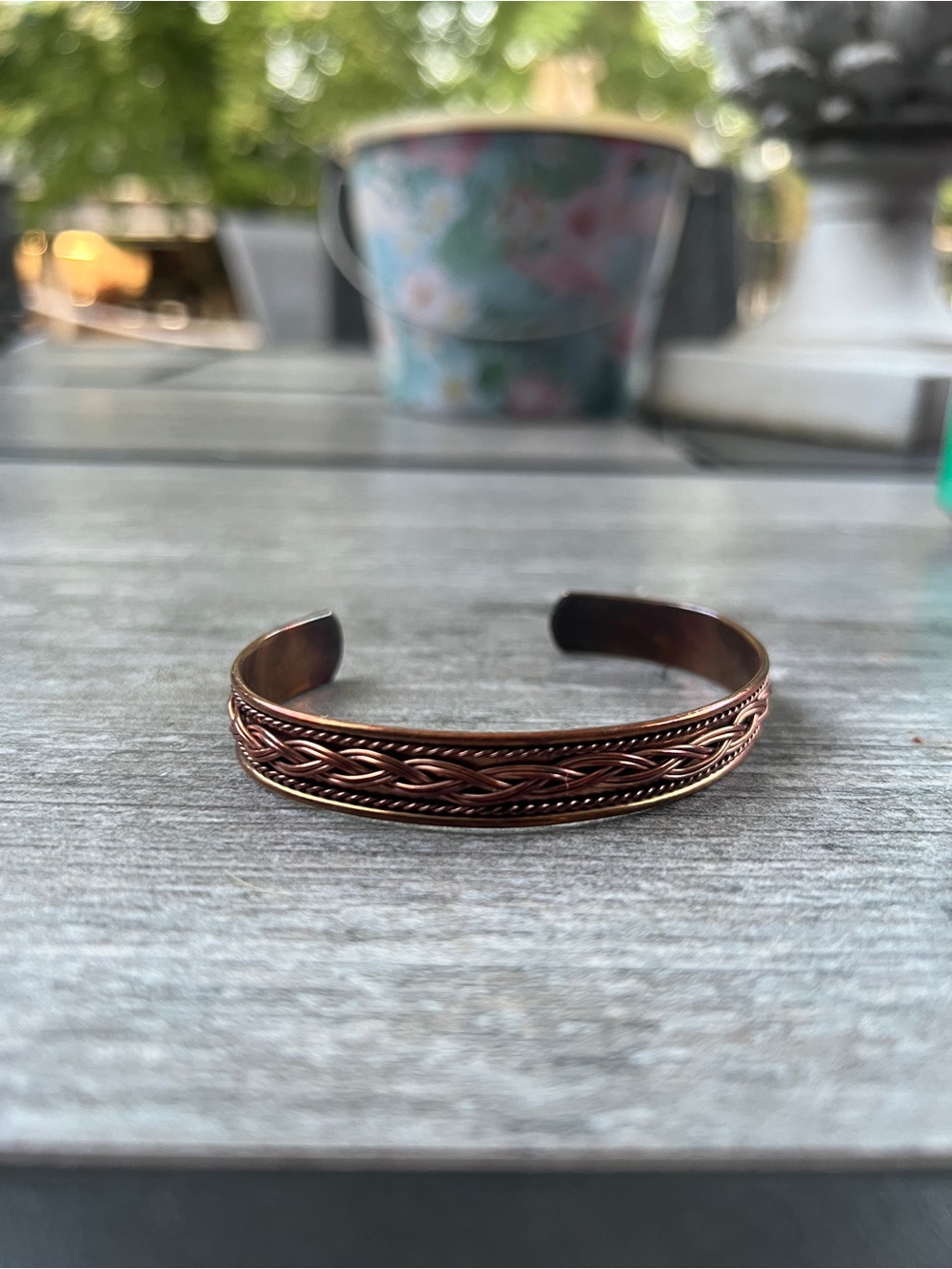 Copper Braided Open Cuff Bracelet - Women Accessories